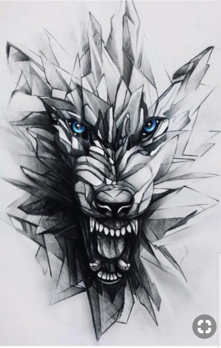 Тату эскиз волк