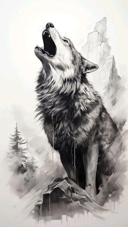 Эскиз волк