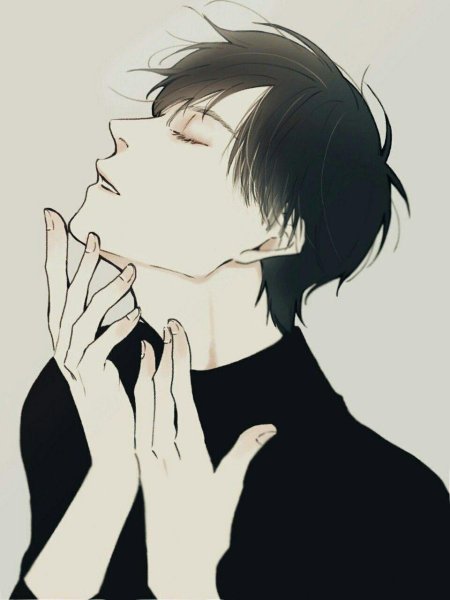 Аниме парень с закрытыми глазами