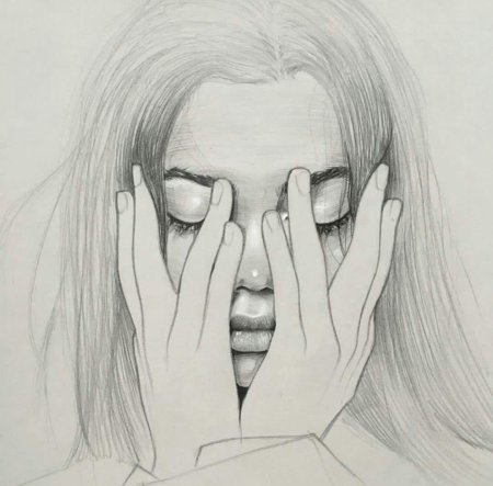 Лицо девушки рисунок карандашом