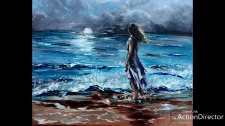 Девушка у моря картина