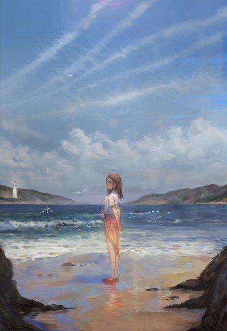 Девушка у моря