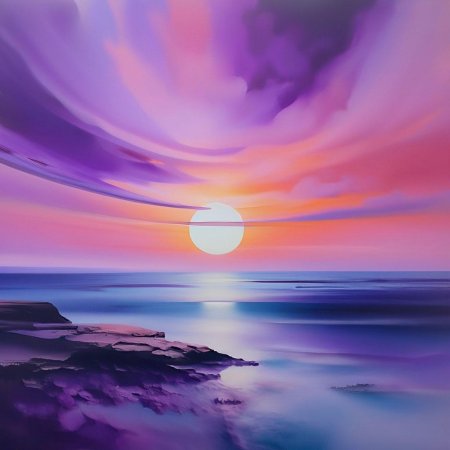 Рассвет на море абстракция