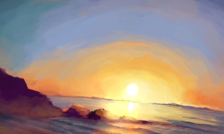 Рассвет на море