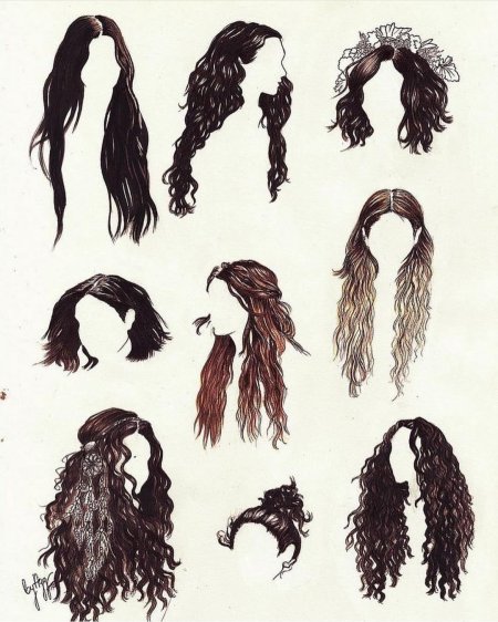 Кудрявые волосы рисунок