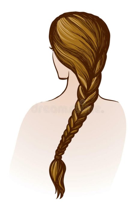 Девушка с косой рисунок