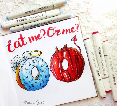 Пончик маркерами