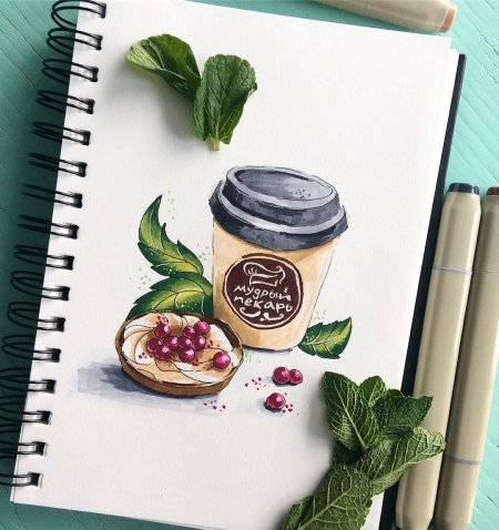 Рисунки для скетчбука еда