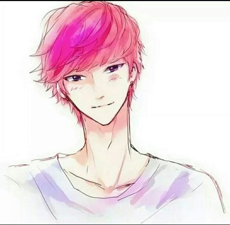 Парень с розовыми волосами