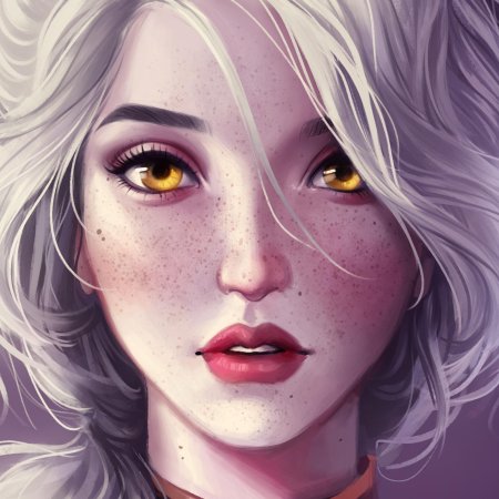 Арт девушка с белыми волосами