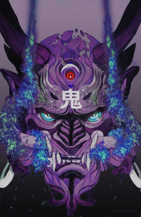 Маска сайберпанк самурай демон