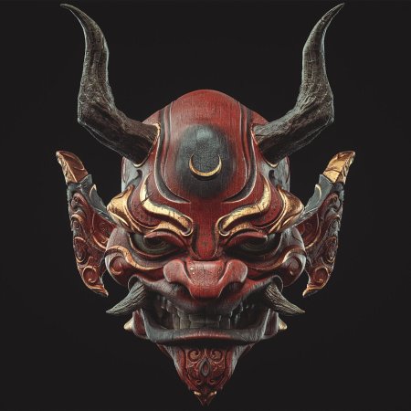 Японская маска hannya самурая