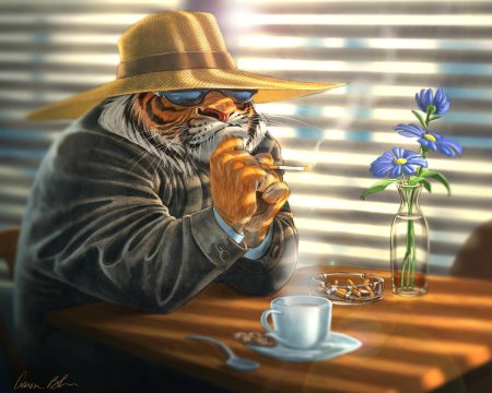 Кот в очках и шляпе