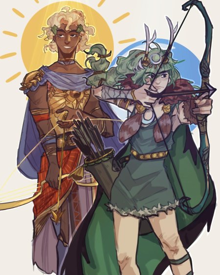 Артемида и аполлон арты