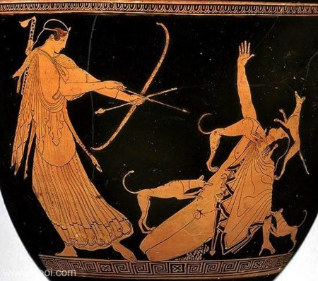 Вазопись артемида и актеон