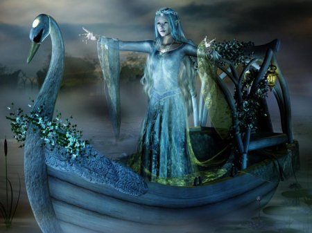 Девушка в лодке фэнтези