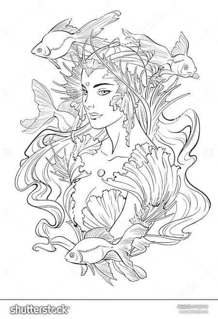 Раскраски антистресс русалки