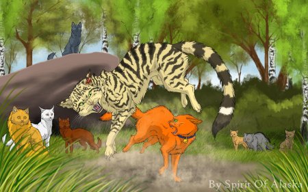 Коты воители огонёк и долгохвост