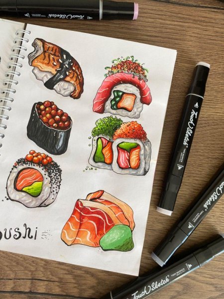 Скетчи маркерами