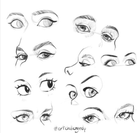 Рисование глаз мультяшных