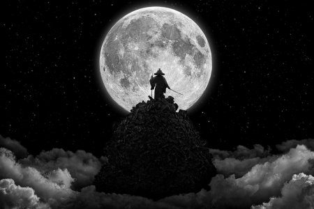 На фоне луны