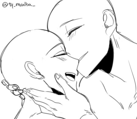 Поцелуй референс для рисования