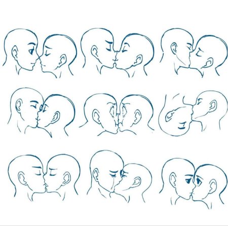 Поцелуй референс для рисования