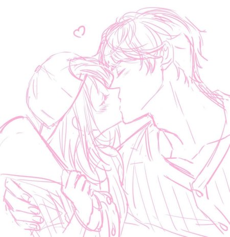 Раскраска аниме пары целуются