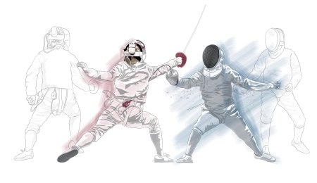 Фехтовальщик рисунок