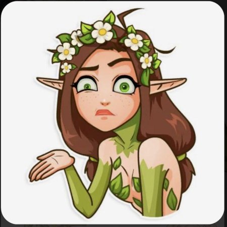 Лесная нимфа стикер телеграмма