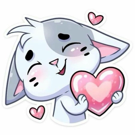 Стикер с сердечками