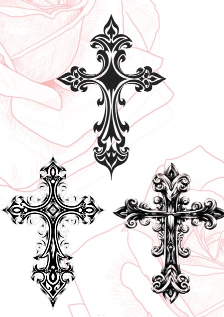 Восьмиконечный православный крест тату