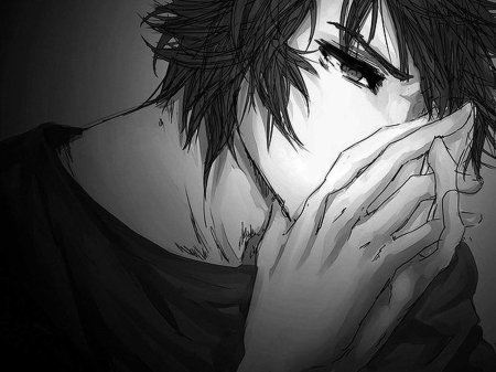 Парень плачет аниме