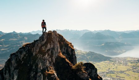 On top of a mountain