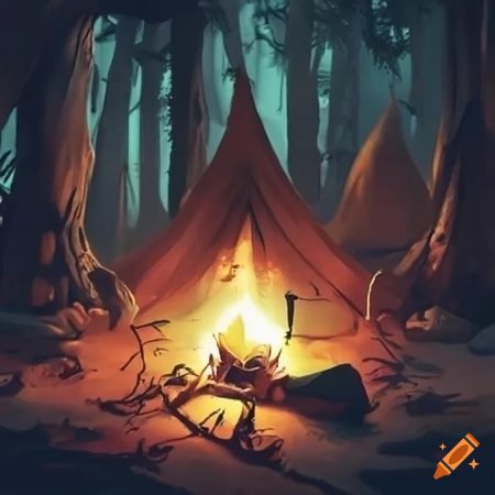 Палатка в лесу