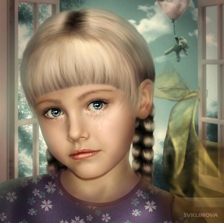 Портрет девочки с косичками