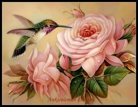 Федоскино роспись колибри