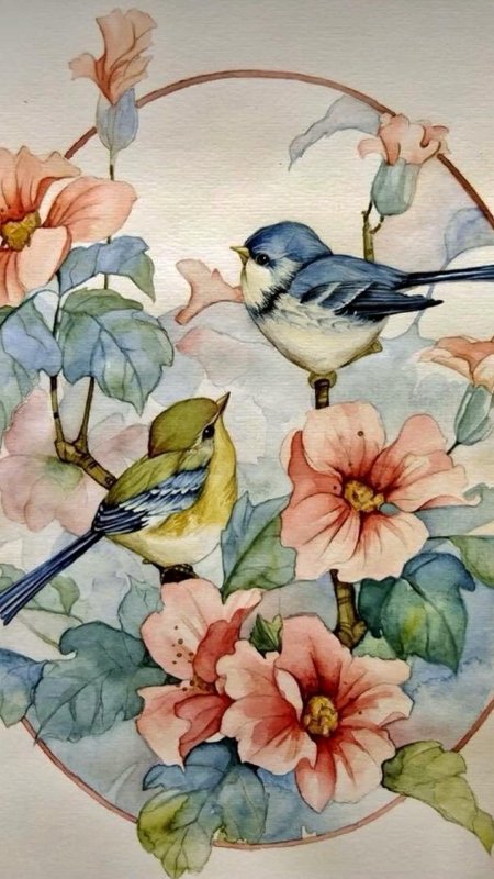 Акварельные птицы