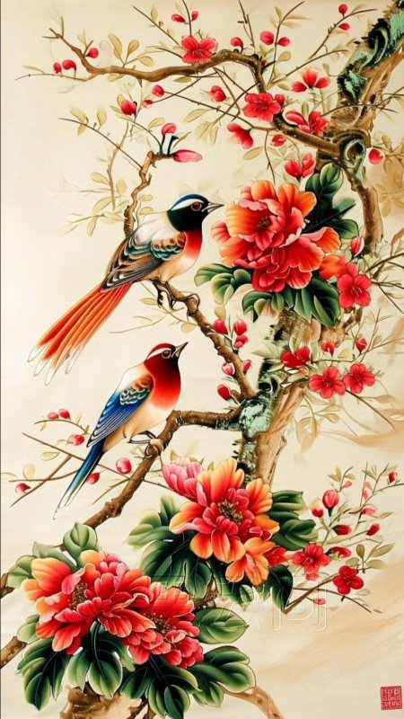 Китайская живопись цветы и птицы