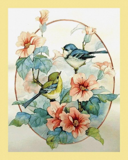 Птичка акварель