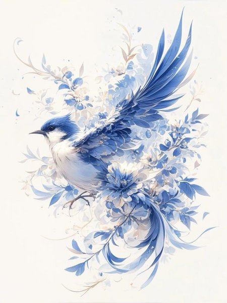 Птица синяя