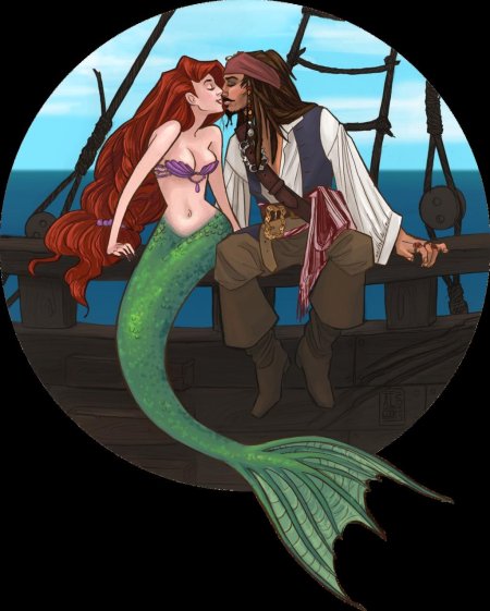 Джек воробей и ариэль