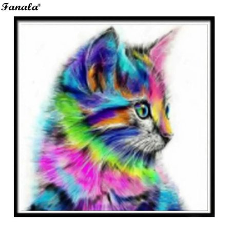 Алмазная мозайка радужный кот