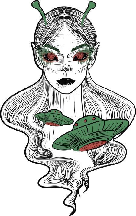 Пришельцы девушка рисунок