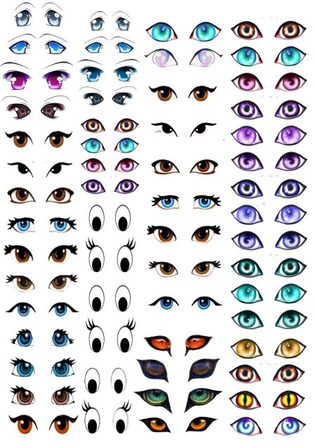 Красивые мультяшные глаза