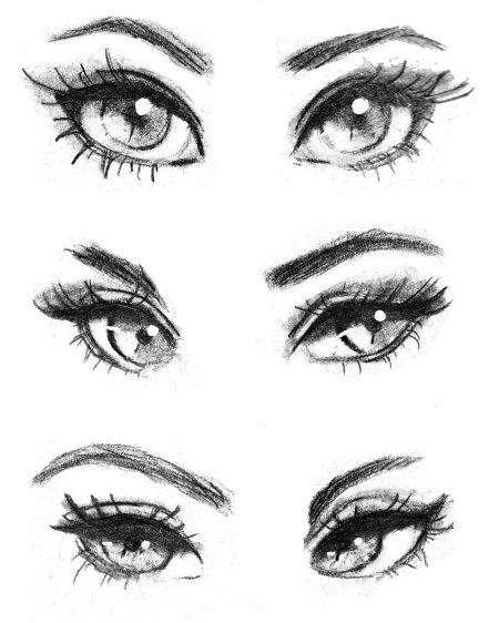 Рисунки для срисовки глаз
