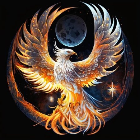 Птица феникс картина