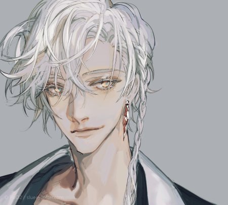 Аниме парень с белыми волосами