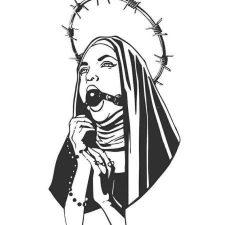 Эскиз тату монашка