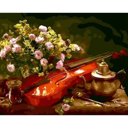 Скрипка и цветы